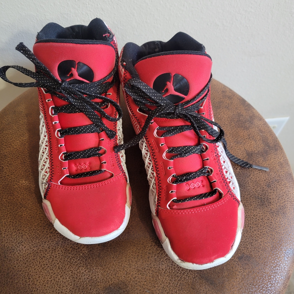 Jordan Kids Red and Black Sneakers